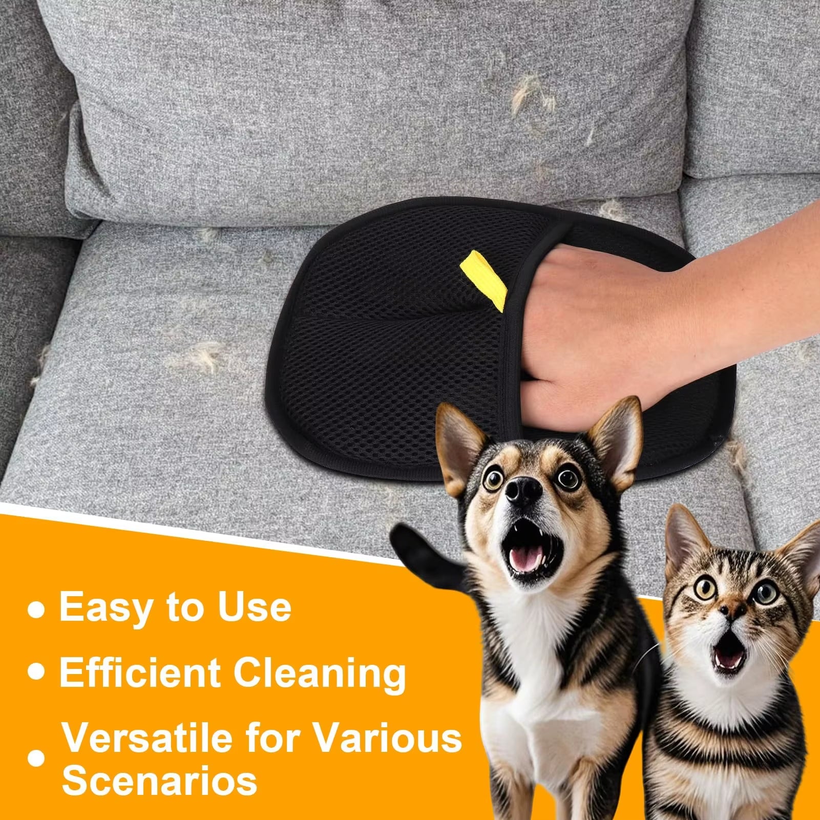 Transform Your Pet's Grooming Routine with Double-Sided Pet Grooming Gloves - Ideal for Cats and Dogs!