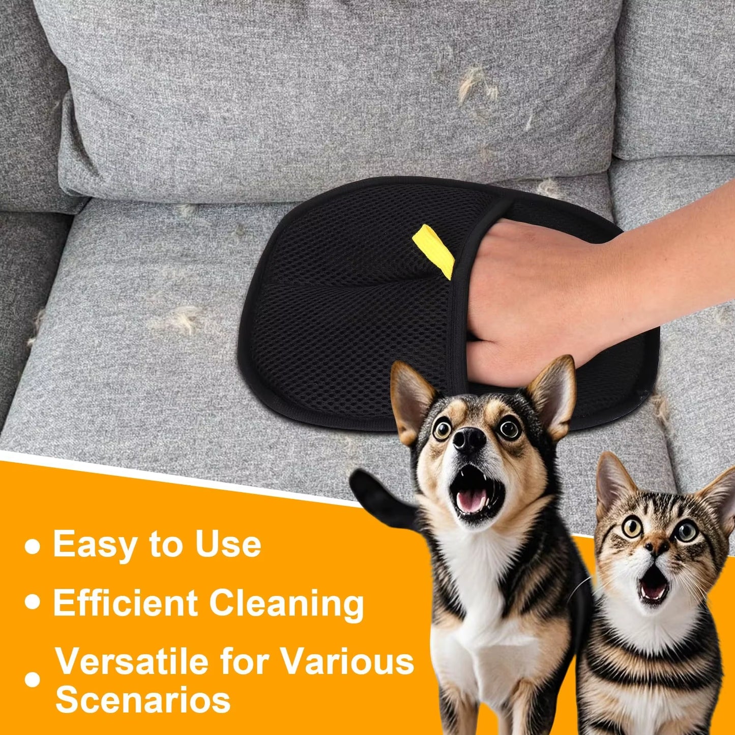 Transform Your Pet's Grooming Routine with Double-Sided Pet Grooming Gloves - Ideal for Cats and Dogs!